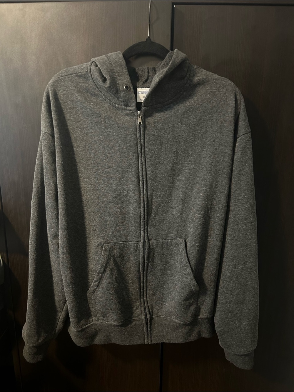 Charcoal Zip-Up Hoodie - Men